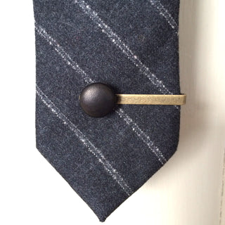 black leather tie clip